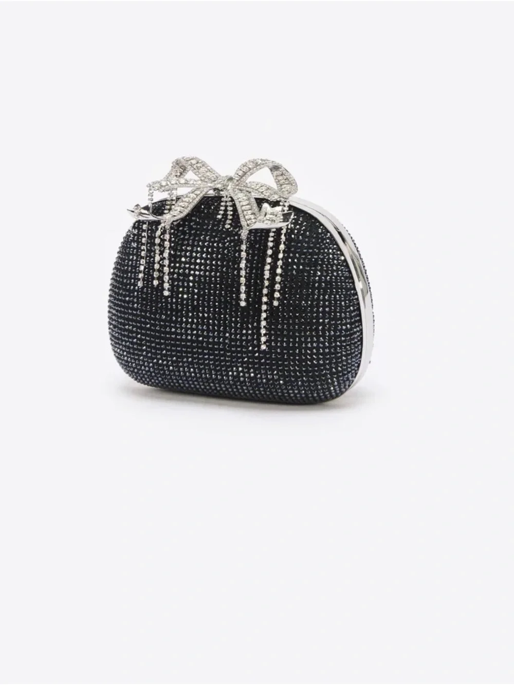 Self-Portrait Black Crystal Bow Minaudière